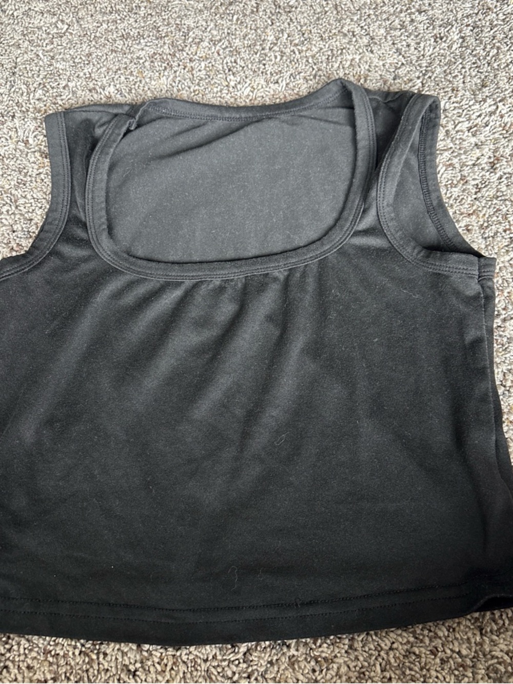 SHEIN Black Square Neck Sleeveless Tank Top
